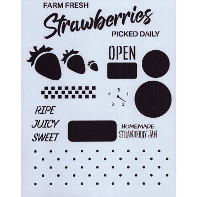 Fresh Strawberries Stencil