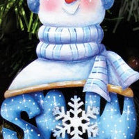 Bates "Snow" Snowman Wood Ornament