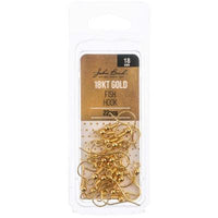 18kt Gold Fish Hook Earrings - 22pcs pack