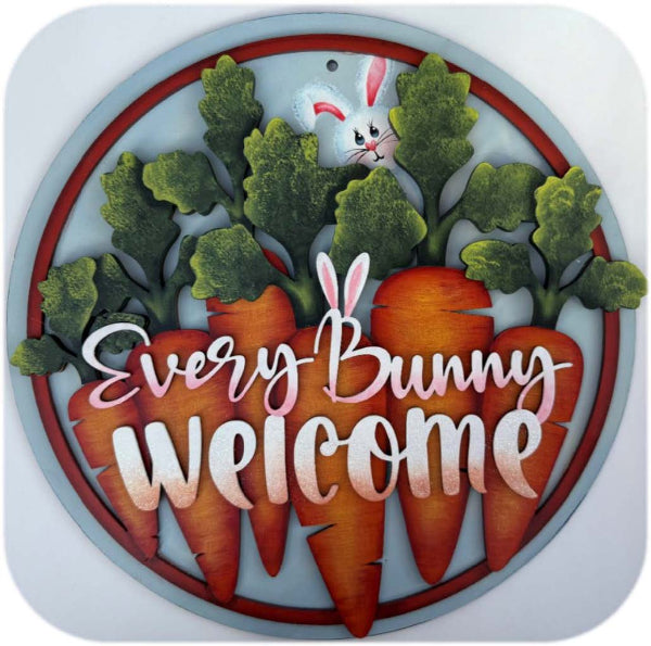 Bunny Welcome Door Hanger E-Pattern by Linda O' Connell, TDA