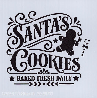 Santa's Cookies Mini Stencil