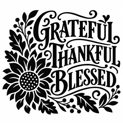 Grateful Thankful Blessed Mini Stencil