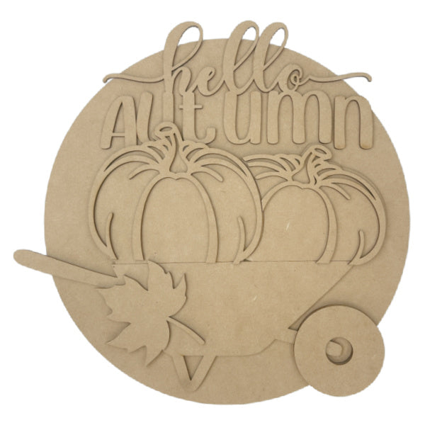 Hello Autumn Wheelbarrow Hanger