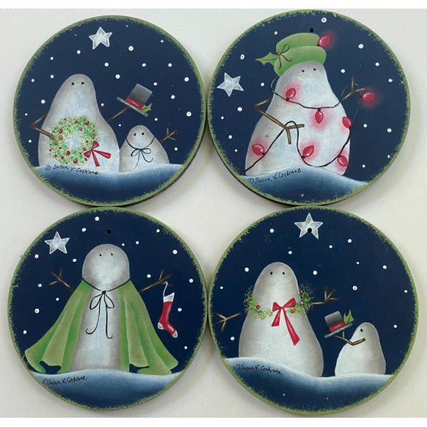 All Dressed Up for Christmas Coasters E-Pattern by Sue Cochrane