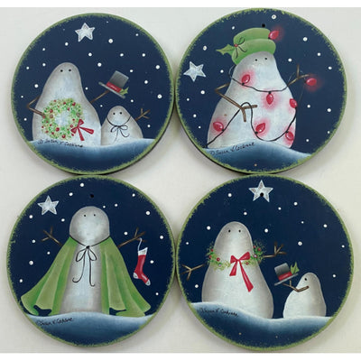 All Dressed Up for Christmas Coasters E-Pattern by Sue Cochrane