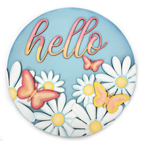 Welcome Daisies and Butterflies Hanger