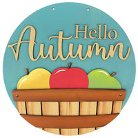 Hello Autumn Apple Basket Hanger