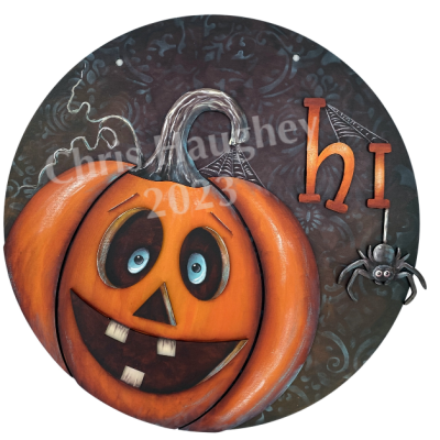 Hi There Pumpkin Door Hanger Pattern by Chris Haughey