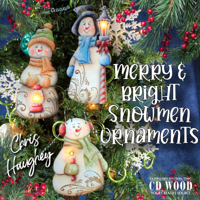 Merry and Bright Snowmen Ornaments E-Pattern by Chris Haughey