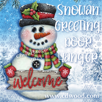 Snowman Greetings Door Hanger E-Pattern by Chris Haughey