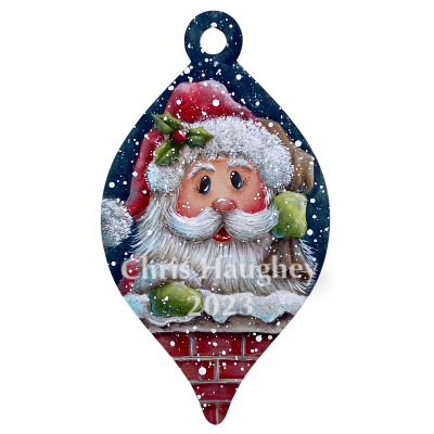 Santa Coming Down the Chimney Ornament E-Pattern by Chris Haughey