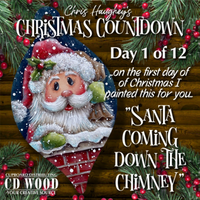 Santa Coming Down the Chimney Ornament E-Pattern by Chris Haughey