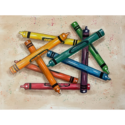 Color Wheel Crayons E-Pattern by Lonna Lamb