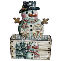 Snowman Ice Cream Cones Large Treat Box E-Pattern by Chris Haughey