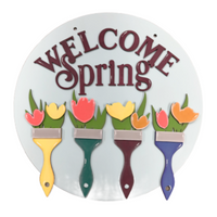 Welcome Spring Brushes Hanger