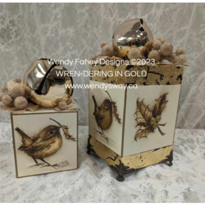 Wren-Dering in Gold E-Pattern by Wendy Fahey