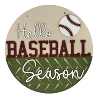 Hello Baseball Door Hanger