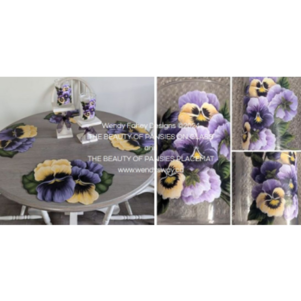 The Beauty of Pansies on Glass E-Pattern by Wendy Fahey