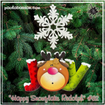 Happy Snowflake Rudolph Ornament E-Pattern By Paola Bassan