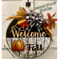 Welcome Fall Circle Sign E-Pattern by Sharon Chinn