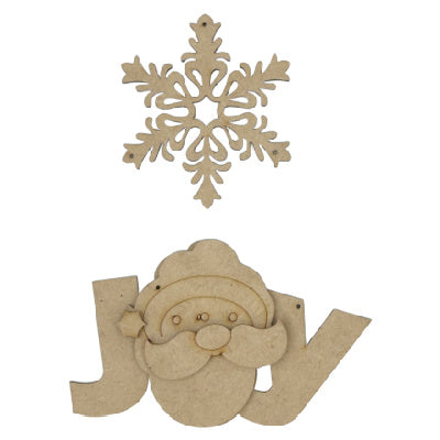 Happy Snowflake Santa Ornament