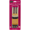 Black Micron Pen Set of 3