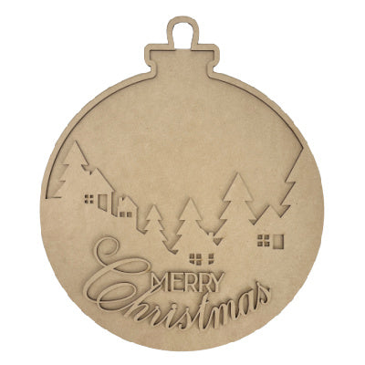 Merry Christmas Scene Ornament Door Hanger
