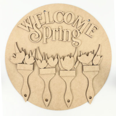 Welcome Spring Brushes Hanger