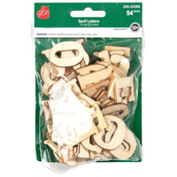 Unfinished Wood Serif Letters 1.25" 54/Pkg
