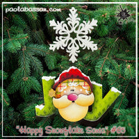 Happy Snowflake Santa Ornament