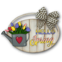 Hello Spring Watering Can Hanger
