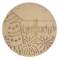 Welcome Firework Door Hanger