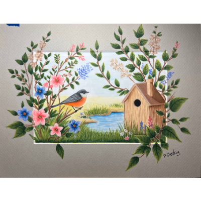 Spring Birdhouse E-Pattern By Debbie Cushing