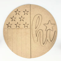 Patriotic Hi Door Hanger