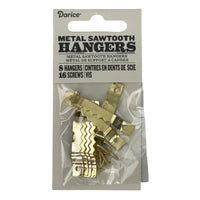 1-1/2" Brass Sawtooth Hangers - Pack of 8, Screws Included