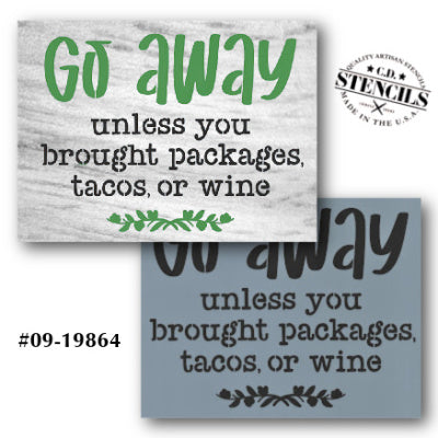 Packages, Tacos, or Wine Stencil