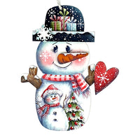 Snowman with Heart Ornament
