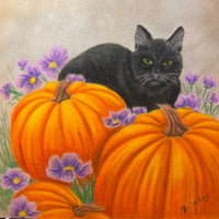 Black Cat and Pumpkins E-Pattern By Debbie Cushing (