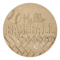 Hello Baseball Door Hanger