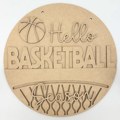 Hello Basketball Door Hanger