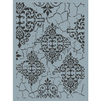 Crackle Brocade Collage Stencil