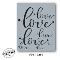 Love with Hearts Stencil