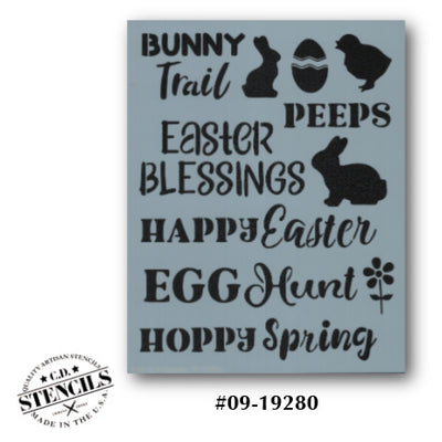 Easter Words Stencil