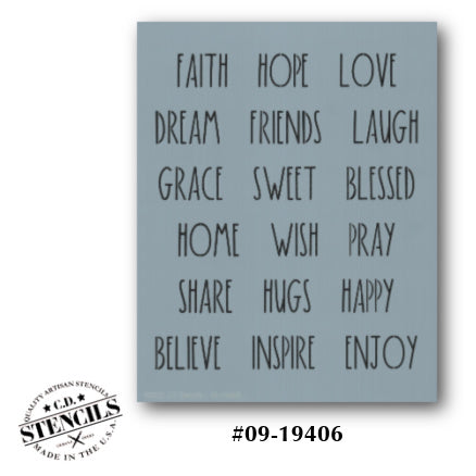 Dunn Inspired Inpirational Words Stencil