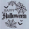 Happy Halloween Spiderweb Stencil