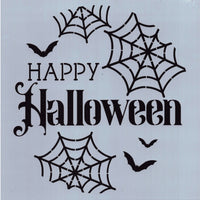 Happy Halloween Spiderweb Stencil