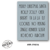 Dunn Inspired Santa Words Stencil
