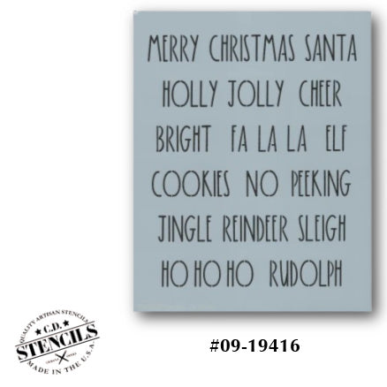 Dunn Inspired Santa Words Stencil