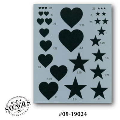 Hearts and Stars Stencil
