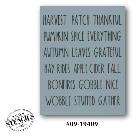 Dunn Inspired Fall Words Stencil